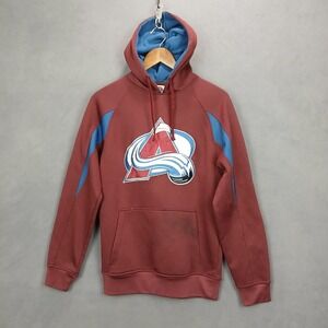 Outerstuff NHL Colorado Avalanche Hoodie Mens Small Burgundy Blue Raglan‎ Sleeve